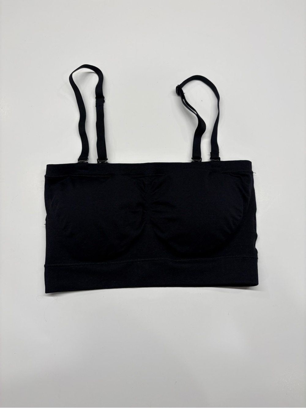 Nordstrom Seamless Black Bandeau Bralette with Straps